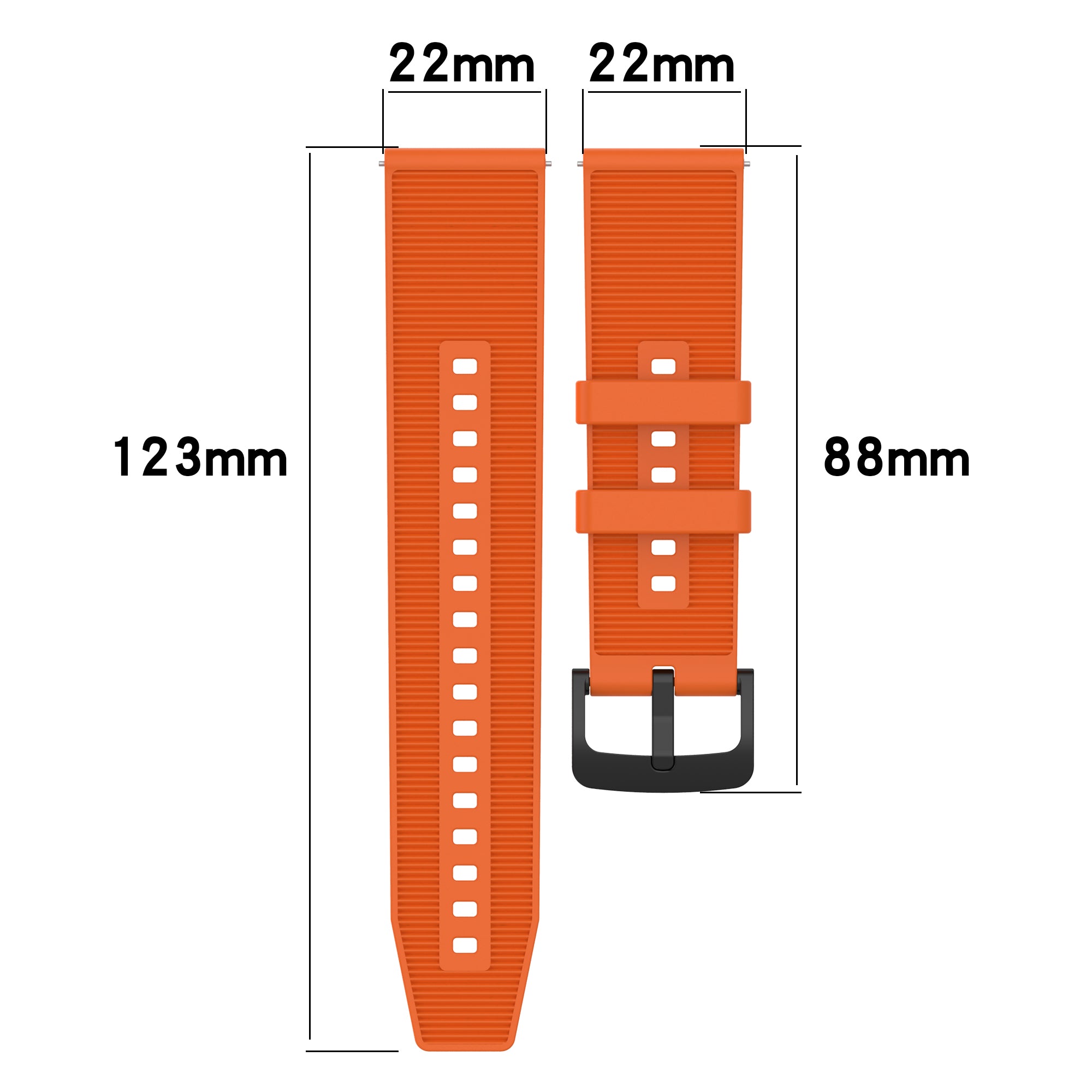For Huawei Watch GT 4 / Garmin Venu 2 Watch Band 22mm Soft Silicone Wrist Strap - Orange For Huawei Watch GT 4 / Garmin Venu 2 Watch Band 22mm Soft Silicone Wrist Strap - Orange